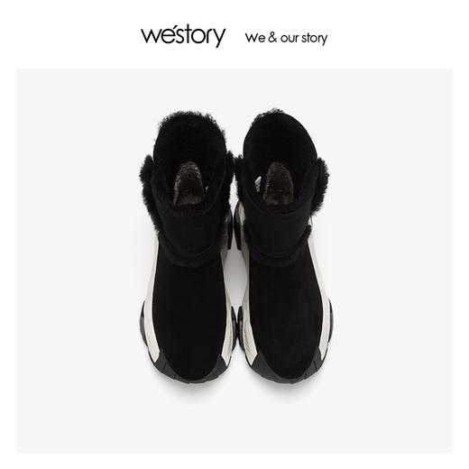 westory运动底雪地靴羊皮加绒加厚保暖女鞋 2019冬新款W29DC80411 商品图1