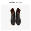 westory粗跟时尚短靴女真皮圆头高跟鞋 2019年冬季新品W29DS80381 商品缩略图1