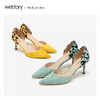 westory2019新款性感尖头高跟鞋细跟豹纹复古少女单鞋W29AH50151 商品缩略图3
