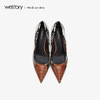 westory2020秋季新品蛇纹尖头高跟鞋女细跟优雅社交W29CE70151 商品缩略图1