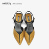 westory2019新款纯色尖头高跟鞋女中跟优雅休闲单鞋W29AH60288 商品缩略图4