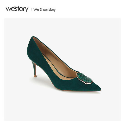 westory2020春季新品尖头高跟鞋女细跟W20AE51431 商品图4