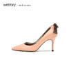 westory2019新款尖头高跟鞋女细跟纯色透明拼接单鞋W29AH50371 商品缩略图2
