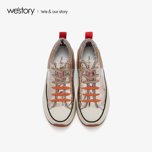 westory2019夏秋新品金属拼色运动鞋女松糕底舒适休闲W29CM70411 商品图2