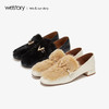 westory2019秋冬新品金属链条毛毛鞋女粗跟舒适乐福鞋W29CM70051 商品缩略图3