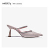 westory2020春季新款尖头钻链皮质凉拖鞋女细跟穆勒鞋W20AH51231 商品缩略图4