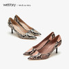 westory2019夏秋新品蛇皮纹尖头高跟鞋女社交优雅性感W29CE70281 商品缩略图3