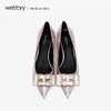 westory2019春季新款方形扣尖头平底西式婚鞋单鞋W29AE50671 商品缩略图2