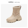 westory潮流运动底雪地靴女中筒加绒保暖鞋 2019冬新款W29DC80421 商品缩略图3