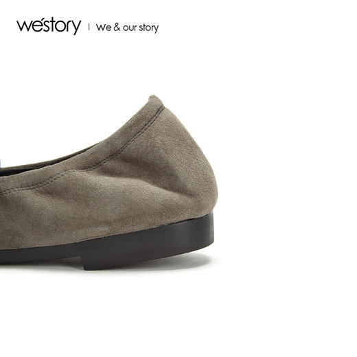 westory舒适平底毛毛鞋浅口绒面单鞋乐福鞋W283E70451 商品图3