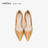 westory2019秋冬新品蛇纹尖头高跟鞋女细跟优雅通勤W29CE70501 商品缩略图3