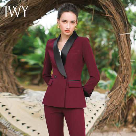 IWY/酒红色西服套装CP307 商品图0