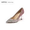 westory2019春季新款流光宴会女鞋尖头优雅细高跟鞋W29AE50061 商品缩略图0