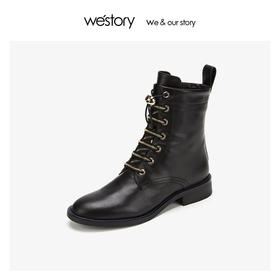 westory时尚潮流马丁靴女高跟尖头 2019年冬季新款W29DS80901
