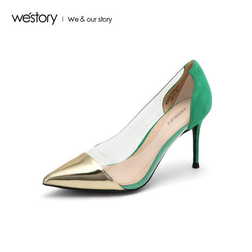 westory透明浅口单鞋时尚高跟鞋宴会女鞋W283E70351 商品图0