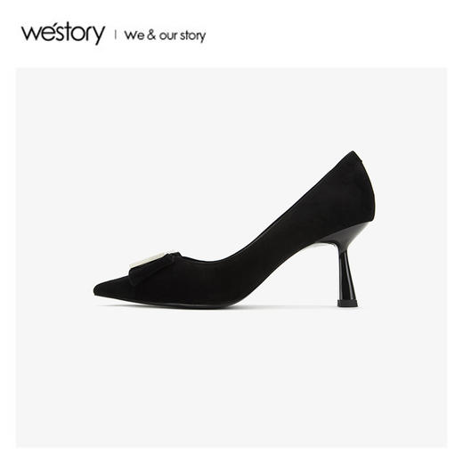 westory2020春季新款尖头细跟高跟鞋女休闲风W20AE51301 商品图3