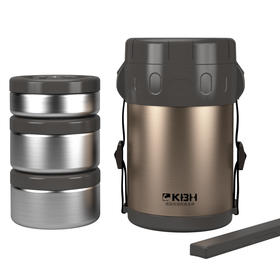 康巴赫保温饭盒304不锈钢保温饭盒便携超长真空密封保温桶