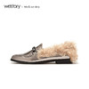 westory秋冬新款女鞋乐福鞋羊毛皮外穿一脚蹬懒人鞋S29CM70731 商品缩略图1