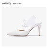 westory2020春季新款尖头时尚系带绑花高跟鞋凉鞋女W20AH51691 商品缩略图1