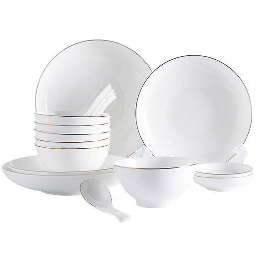 18头易洁骨瓷餐具套装 商品图4