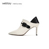 westory2019秋季新品尖头皮带扣撞色及踝细跟裸靴女W29CM70361 商品缩略图3