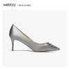 westory2020春季新款中式婚鞋尖头钻扣浅口高跟鞋女W20AE51651 商品缩略图4