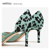 westory2019新款性感尖头高跟鞋细跟豹纹复古少女单鞋W29AH50151 商品缩略图2