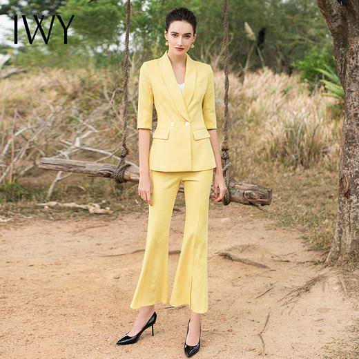 IWY/黄色五分袖西服套装CP9175 商品图5