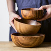 圆形木碗手工复古大号实木泡面碗日式成人儿童饭碗 商品缩略图1