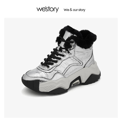 westory加绒厚底运动高帮老爹鞋女2019冬季新款ins超火W29DS80401 商品图1