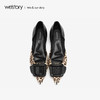 westory2019新款方形扣浅口单鞋女平底舒适百搭豹纹W29AH50601 商品缩略图2