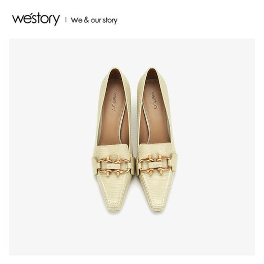 westory2020春季新款方头高跟鞋女细跟W20AE51381 商品图2
