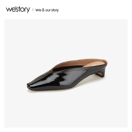 westory春季新品休闲拖鞋皮面女51341 商品图1