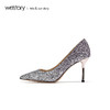 westory2019春季新款流光宴会女鞋尖头优雅细高跟鞋W29AE50061 商品缩略图1