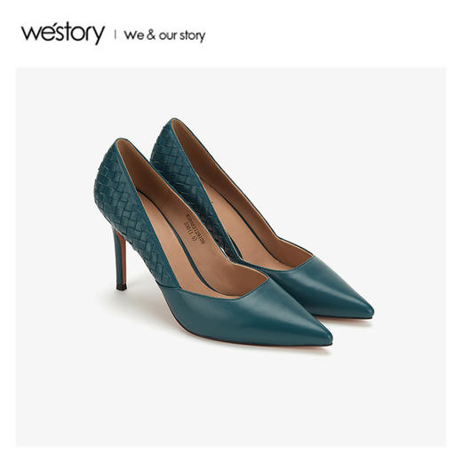 westory春季新款尖头高跟鞋女细跟51291 商品图0