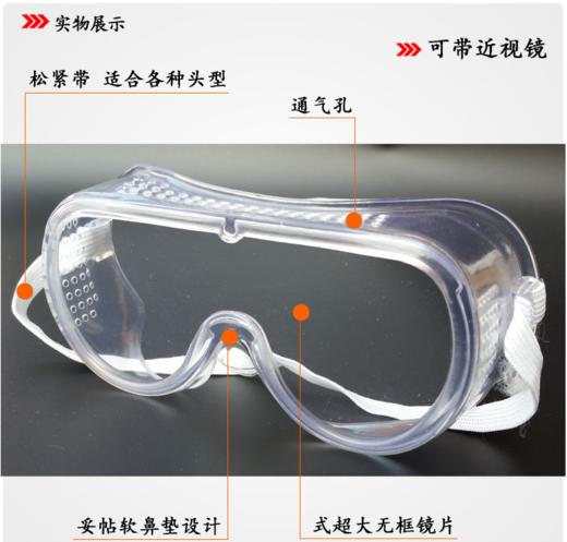 【全封闭防护眼罩】3、妥帖软鼻垫设计，超大无框镜片 商品图0