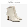 westory2018年冬季新款短靴粗跟时尚冬靴子女W284S80631 商品缩略图0