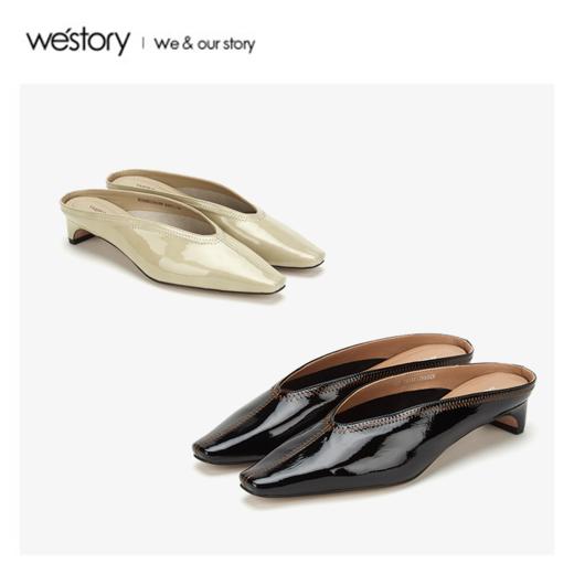 westory春季新品休闲拖鞋皮面女51341 商品图4