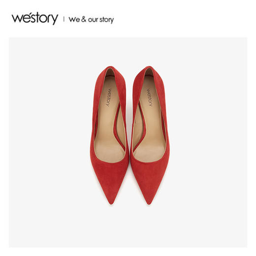 westory2020春季新品中式婚鞋尖头高跟鞋女细跟W20AE51501 商品图2