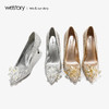 westory西式婚鞋女2019新品细跟婚纱鞋浅口水钻高跟鞋W29AE70068 商品缩略图2