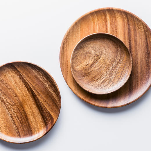 实木圆形托盘 水果盘宝宝吃饭餐盘相思木盘子 商品图3