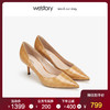 westory2019秋冬新品蛇纹尖头高跟鞋女细跟优雅通勤W29CE70501 商品缩略图1
