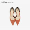westory2019春夏金属色后跟浅口高跟鞋尖头气质单鞋女W29AH50231 商品缩略图2