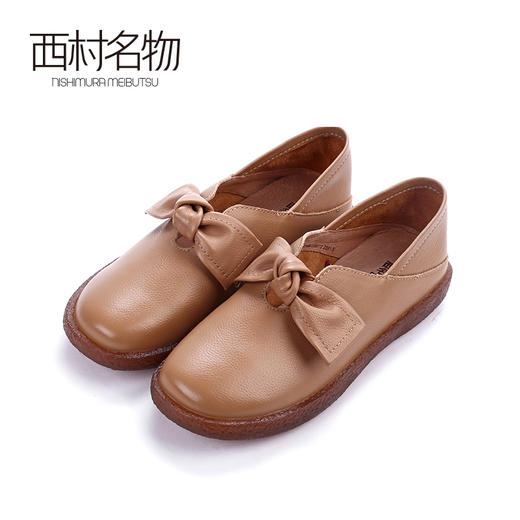 西村名物2020春季新品复古蝴蝶结小香风平底乐福鞋女-X20AM16961 商品图0