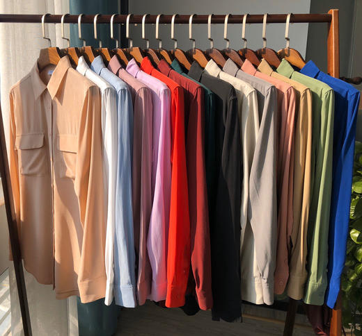 清！！衬衫世家EQ经典双口袋衬衫衬衣 18mm重砂洗双绉真丝 商品图14