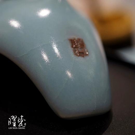 青瓷莲瓣茶荷SlL 台湾名家 青如翡翠润透静 原创设计文雄作品 商品图4