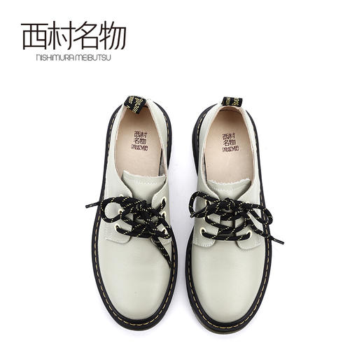 西村名物2020新品经典复古系带圆头牛津皮鞋女马丁鞋X20AM18251 商品图1