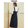 VIMAGE-纬漫纪春款时尚通勤V领显瘦纯色收腰连衣裙女中款V1207834 商品缩略图3