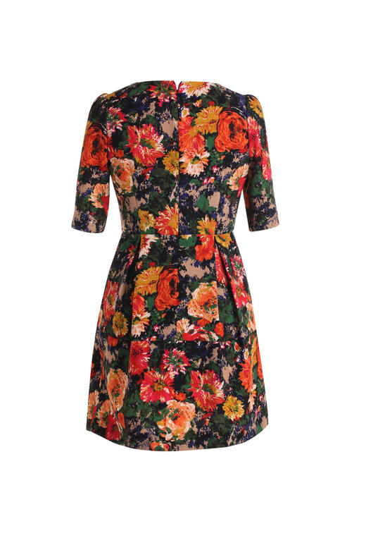 【伯妮斯茵】文艺复古印花设计短款连衣裙--《智慧之光--波斯艺术》 1S7211 商品图4