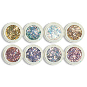 网红亮片指甲饰品妖精之瞳眼泪妆8色套装